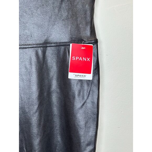 Spanx Women's 2437P Plus Size 2X Black Ankle Faux Leather Leggings NWT - Picture 6 of 11